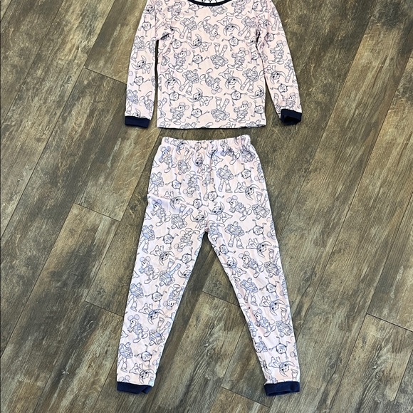 Disney Light Pink and Dark Blue Kids Pajama Set - Picture 1 of 9